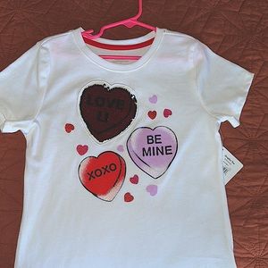 (NWT)- Girls size L- sequin heart t-shirt- convertible sequin heart
